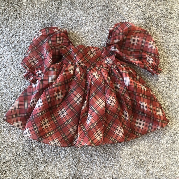 NEW Selkie The Jane Eyre Puff Mini Dress Checks - Picture 4 of 11